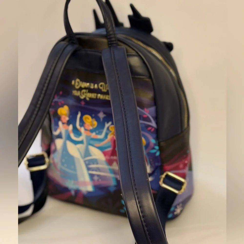 Disney Parks Cinderella Castle Carriage Loungefly Mini Backpack